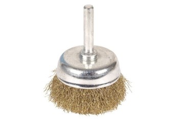 Szczotka doczołowa 50 mm - drut mosiężny, trzpień WOLFCRAFT 2112000