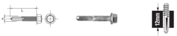 WKRĘT SAMOWIERTNY Z ŁBEM SZEŚCIOKĄTNYM 5.5*67MM 12MM UN 532 5.5*67