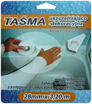 TAŚMA WYKOŃCZENIOWA 3,2M 28MM BIAŁA UN SIL TAS 28