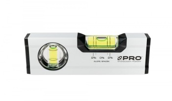 POZIOMICA BIAŁA WSKAŹNIK POZIOMU I PIONU SPADEK 2% 17 CM PRO 100-AB-017