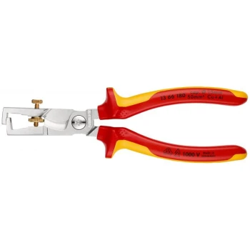 SZCZYPCE DO ZDEJMOWANIA IZOLACJI Z NOŻYCAMI DO KABLI 180MM KNIPEX KN 13 66 180