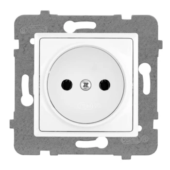 GNIAZDO POJEDYNCZE B/U BIAŁE ROSA E+PL-57183