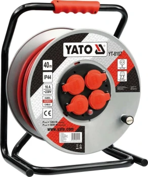 PRZEDŁUŻACZ BĘBNOWY 40M 4 GNIAZDA 3*2.5MM2 YATO YT-8107