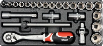 WKŁAD DO SZUFLADY ZESTAW NASADEK 1/2'' 24 CZĘŚCI YATO YT-5537