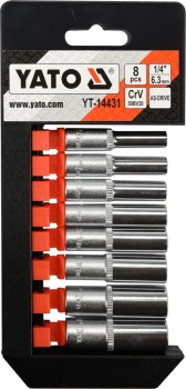 ZESTAW NASADEK DŁUGICH 1/4'' 8 CZĘŚCI YATO YT-14431