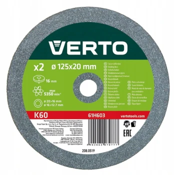 ŚCIERNICA CERAMICZNA KPL. 2 SZTUKI 125*20*16MM VERTO 61H603