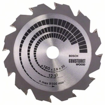 PIŁA TARCZOWA H CONSTRUCT WOOD 160*2,6*20/16Z12 BOSCH 2608640630