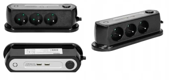 PRZEDŁUŻACZ BIURKOWY Z WYŁĄCZNIKIEM 3X2P+Z, 2XUSB 1,4M ORNO ON-13190/B