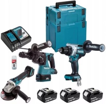 ZESTAW COMBO LI-LON 18V DGA506+DHR243+DDF486 3*5.0AH MAKPAC MAKITA DLX3157TJ