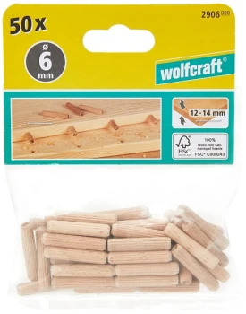 KOŁKI POŁĄCZENIOWE 6*30MM 50SZT BUK WOLFCRAFT 2906000
