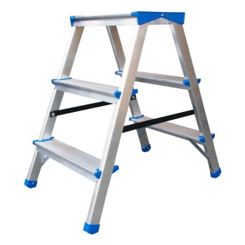 DRABINA, STOŁEK ALUMINIOWY ROZKŁADANY 67CM 2 STOPNIE+PODEST BRAKET BR-00-7002