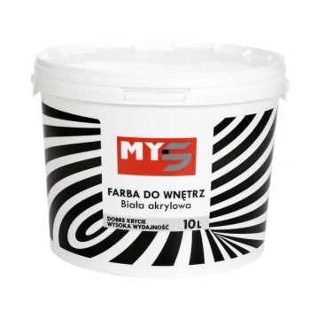 FARBA AKRYLOWA DO WNĘTRZ BIAŁA MY5 10L UN 5EMFA.MY510