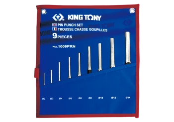 ZESTAW WYBIJAKÓW IGŁOWYCH 9CZ.2-14MM ETUI Z MATERIAŁU KING TONY KY1009PRN