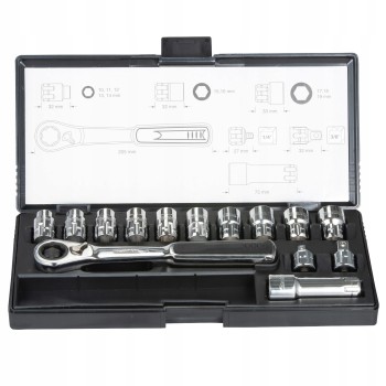 ZESTAW NASADEK + KLUCZ Z ADAPT. 1/4'', 3/8'' 14 EL. MAKITA B-65595