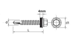 WKRĘT SAMOWIERTNY IMPAX Z EPDM #5MM RAL9010 5.5*25MM UN 635259010*25