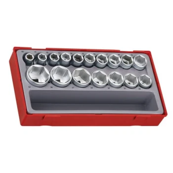 ZESTAW NASADEK 6-KĄTNYCH Z CHWYTEM KWADRATOWYM 1/2'',17CZ. TENG TOOLS L-03570256