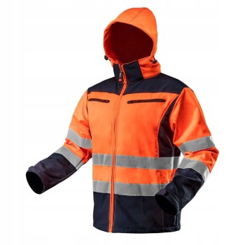 KURTKA SOFTSHELL Z KAPTUREM POMARAŃCZOWA, ROZMIAR XXL NEO 81-701XXL