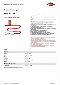 LINKA ZABEZPIECZAJĄCA 1.5M KNIPEX KN 00 50 01T