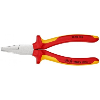 SZCZYPCE PŁASKIE IZOLOWANE VDE 160MM KNIPEX KN 20 06 160