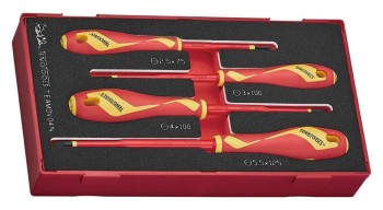 ZESTAW WKRĘTAKÓW PŁASKICH VDE 1000V TEAMDV04N, 4SZT. TENG TOOLS L-285540100