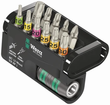 ZESTAW BIT-CHECK 12 WOOD TX HF 1, 12 CZ. WERA W05057435001