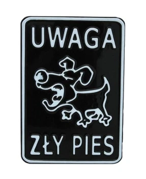 TABLICA 15*20CM UWAGA ZŁY PIES UN TAP19
