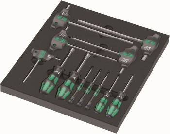 WKŁADKA PIANKOWA Z WKRĘTAKAMI DO ŚRUB I WKRĘTÓW SET1, 12CZ, WERA W05150104001