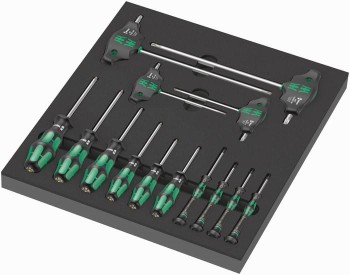 WKŁADKA PIANKOWA Z WKRĘTAKAMI DO ŚRUB I WKRĘTÓW TORX 14CZ, WERA W05150103001