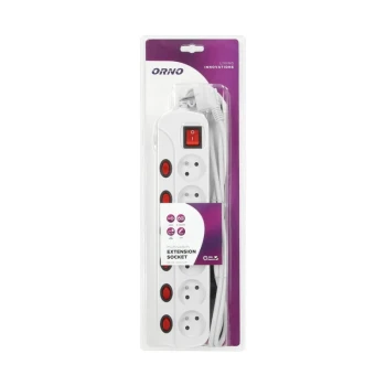 LISTWA ZASILAJĄCA 'MULTISWITCH', 6X2P+Z, KABEL 3X1,0M BIAŁY ORNO ON-AE-13162B