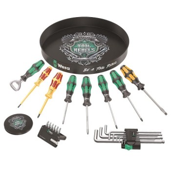 ZESTAW WKRĘTAKÓW, KLUCZY I KOŃCÓWEK 23CZ.+TACA WERA W05100018001