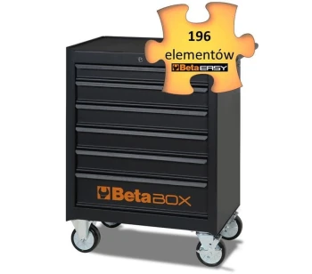 WÓZEK NARZĘDZIOWY Z 6 SZUFL. CZARNY BWC04BOX+196 NARZĘDZI BETA 2400/VU-A