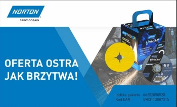 ZESTAW TARCZ VULCAN 125mm x 1mm METAL/INOX 100szt. +2xFIBRA 100szt. NORTON N66252850520