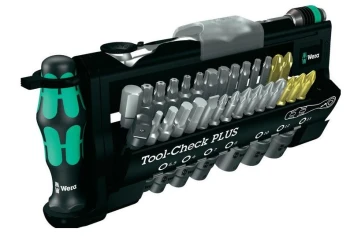 TOOL-CHECK PLUS ZESTAW NASADEK + BITY + GRZECHOTKA + UCHWYT RAPIDATOR + RĘKOJEŚĆ 28 elem. 1/4" WERA WERA05056490001