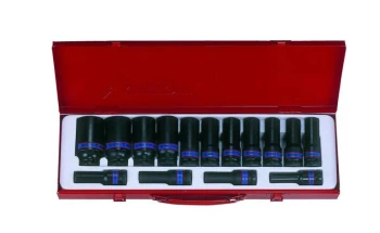 NASADKI UDAROWE DŁUGIE 1/2" KOMPLET 15 elem. 10-32mm KING TONY KT4415MP03