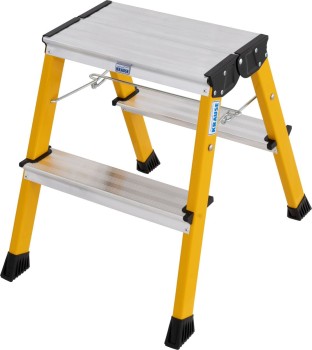 Schodki dwustronne składane 2x2 2,45m Krause Rolly Monto 130044 żółte