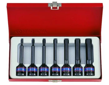 NASADKI UDAROWE HEX 1/2" KOMPLET 8 elem. 4-14m DŁUGIE KING TONY KT4457MP