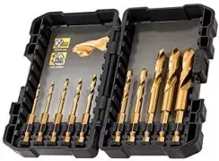 WIERTŁO METAL HSS-TIN EXTREME IMPACT KPL. 10cz. 3-12mm UCHWYT HEX 1/4" DEWALT DT50050-QZ