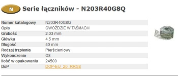 GWOŹDZIE N55 2,03-40 R GAL8 Q BOSTITCH BCHN203R40G8Q