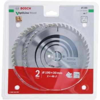 PIŁA TARCZOWA DWUPAK OPTILINE WOOD 190x2,6/1,6x30x48z BOSCH B2608644651