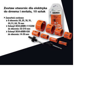 OTWORNICA 3834 KPL.10szt BAHCO BAH3834-PROMO-82