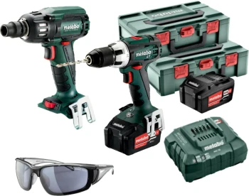 ZESTAW BS 18 LT + SSW 18 LTX 400 BL 2x4,0Ah 2xMETABOX 145 + OKULARY PRZECIWSŁONECZNE METABO METPL_00000017