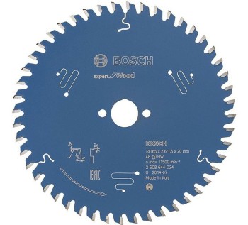 PIŁA TARCZOWA Z WĘGLIKIEM DO DREWNA EXPERT WOOD 165 x 20 x 2,6mm 48 ZĘBY BOSCH B2608644024