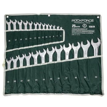 KLUCZ PŁASKO-OCZKOWY kpl.25el. (6-32mm) ROCKFORCE RF-5261H