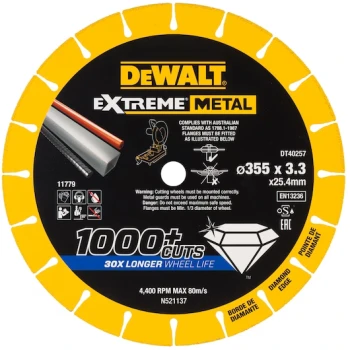 TARCZA METAL 355x3,3x25,4mm DIAMENTOWA DEWALT DT40257-QZ