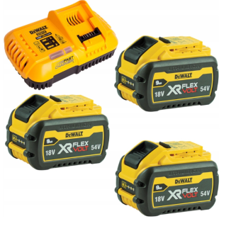 DEWALT AKUMULATOR 18/54V  9,0/3,0Ah FLEXVOLT DCB547 3szt. +ŁADOWARKA DCB118