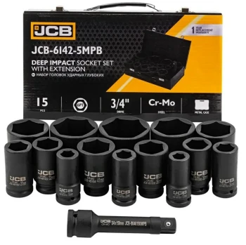 JCB NASADKI UDAROWE DŁ.kpl. 14el.3/4"  6-KĄT. (17-65mm)