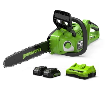 2x24 V pilarka łańcuchowa 36 cm GD24X2CS36K4X zestaw z ładowarką i 2x aku 4.0 Ah GREENWORKS GR2006507UD