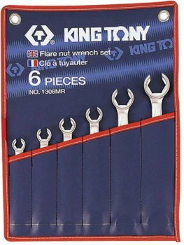 KING TONY ZESTAW KLUCZY DO PRZEWODÓW HAMULCOWYCH  CALOWE  5/16" - 7/8" 6el.