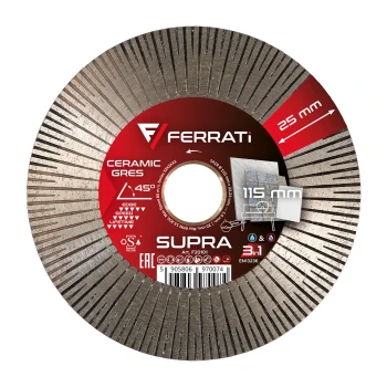 Tarcza diamentowa tnąca i szlifująca 115mm Ferrati SUPRA (F20101)
