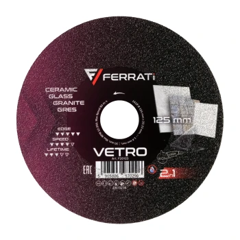 Tarcza tnąca i szlifująca z nasypem diamentowym 2in1 125mm Ferrati VETRO (F20123)